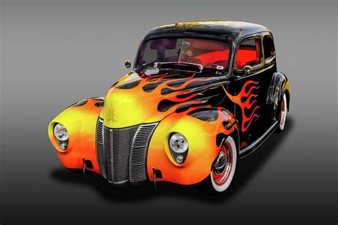 1940 Ford Deluxe Coupe Hot Rod With Flames Photograph By Gill ...