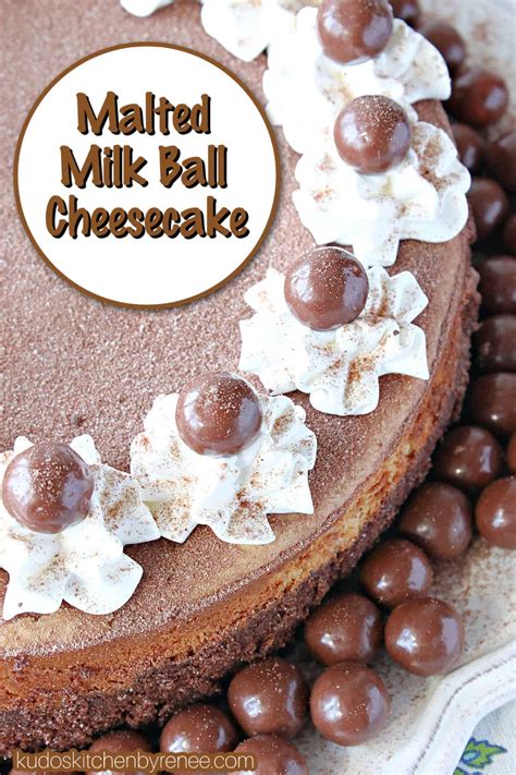 Malted Milk Ball Cheesecake - Kudos Kitchen by Renee