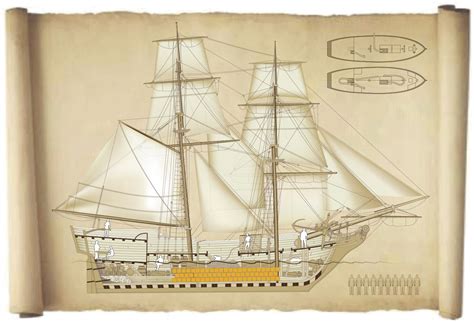 Cutaway of the ship Beaver, one of three Boston Tea Party ships that was recently restored ...