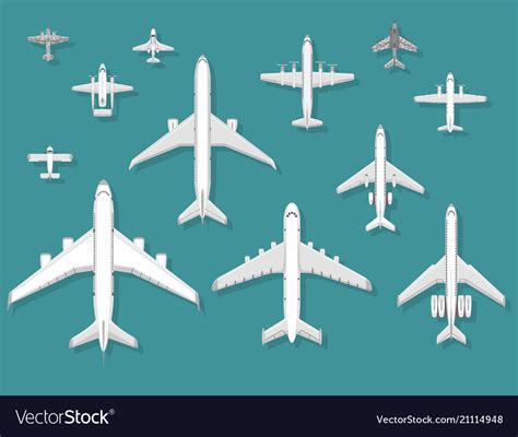 Airplane top view plane Royalty Free Vector Image