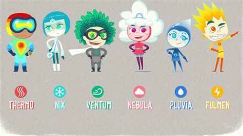 The characters with their names! : MeteoHeroes