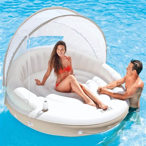 Canopy Island Inflatable Pool & Beach Lounge For Adults