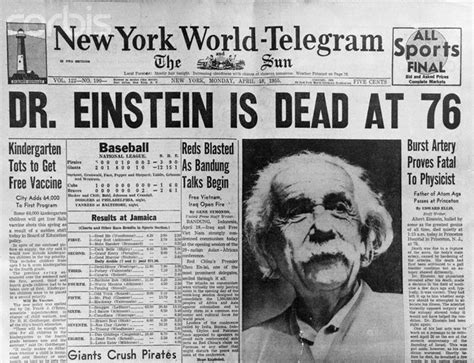 Newspaper Headline Announcing Death of Albert Einstein | Vinaire's Blog