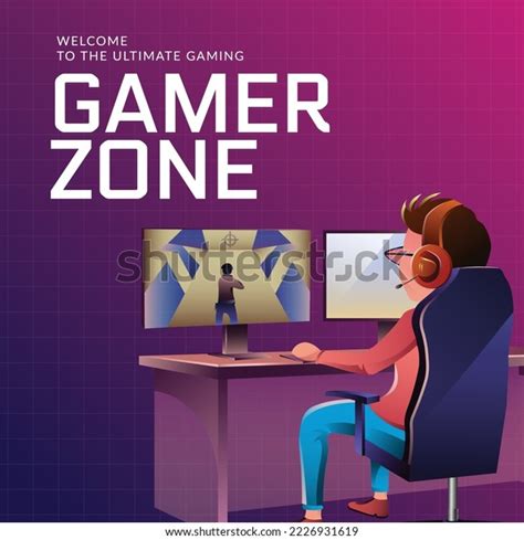 Banner Design Gamer Zone Template Stock Vector (Royalty Free ...