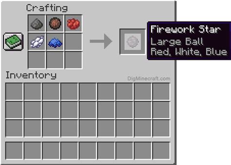 How to make a Red, White and Blue Large Ball Firework Star in Minecraft