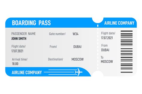 Airplane Ticket Template Boarding Pass Graphic By Ladadikart | My XXX ...