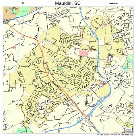 Mauldin South Carolina Street Map 4545115