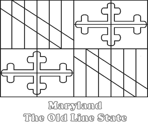 Large, Printable Maryland State Flag to Color, from NETSTATE.COM