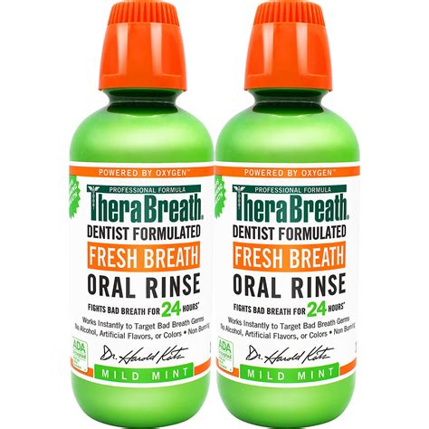 Buy TheraBreath Fresh Breath Dentist Formulated Oral Rinse, Mild Mint, 16 Ounce (Pack of 2 ...