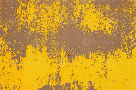 Yellow steel plate, rough surface, peeling paint, showing rusty steel texture. abstract ...