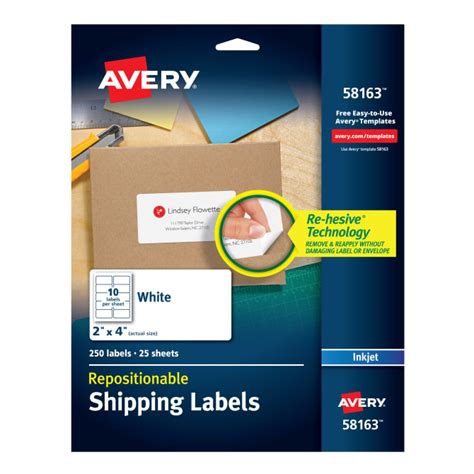 Avery Repositionable Shipping Labels 2" x 4", 250 Labels (58163) | Avery.com