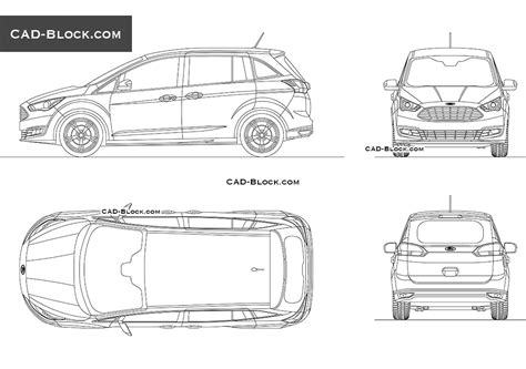 Ford Grand C-Max CAD drawing