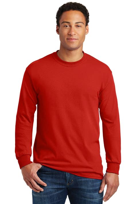 Gildan Printed Men's Heavy Cotton Long Sleeve T-Shirt | All Products - Queensboro