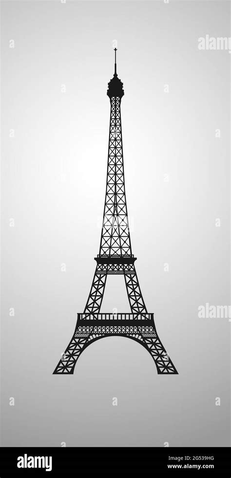 Imagen vectorial de la torre Eiffel. Silueta realista. Símbolo de la ciudad de París. Plantilla ...