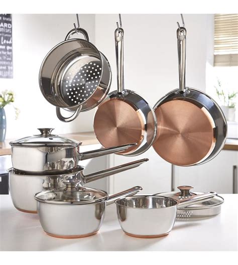 Image for Sabichi 7-Piece Copper Bottom Pan Set from ace | Copper bottom pans, Cookware set, Pan set