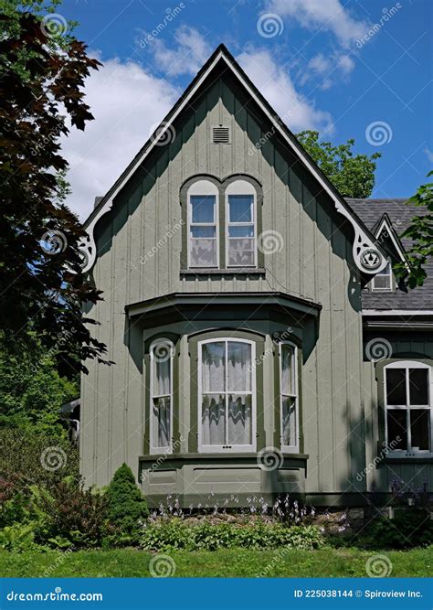 Old American Gothic Style House Stock Photo - Image of pale, window: 225038144