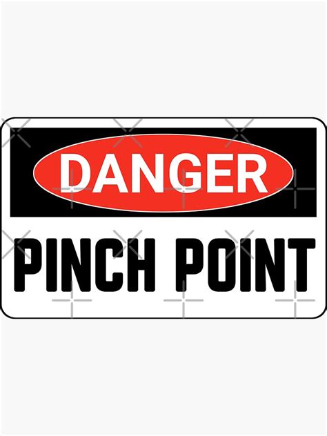 "danger pinch point Machine danger sign" Sticker by cizito | Redbubble