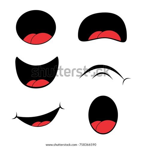 Cartoon Mouth Vector Set Stock Vector (Royalty Free) 758366590 ...