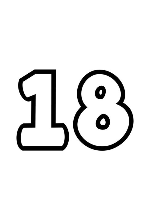 Free Printable Tracing Numbers: Bubble Number 18 | Bubble numbers ...