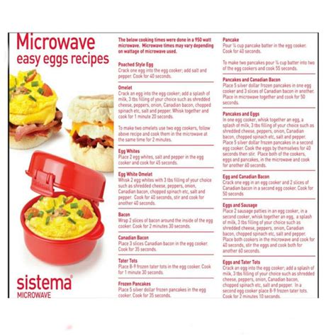 sistema microwave easy eggs recipe book – Microwave Recipes