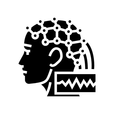 eeg monitoring neuroscience neurology glyph icon vector illustration ...