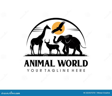 Animal Conservation Logo Design. Wildlife Safari Logo Design Inspiration Stock Vector ...