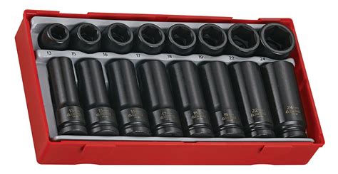 Metric DIN 1/2″ Drive Impact Socket Set 20 Piece in TC Tray – General Tools