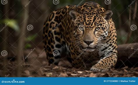 A Jaguar Stalking Its Prey the Hunter Honing in on Its Target Created with Generative AI Stock ...