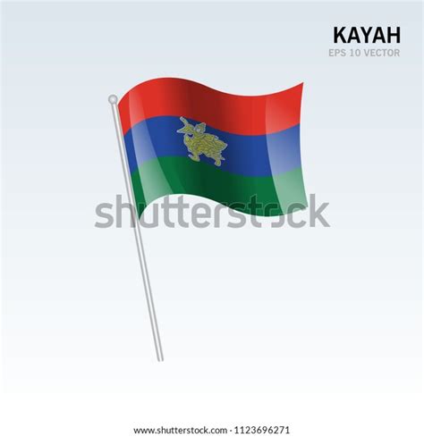 Waving Flag Kayah Districts Regions States Stock Vector (Royalty Free ...