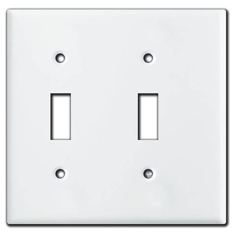 White Narrow 2 Toggle Light Switch Cover for Tight Spaces - USA Made