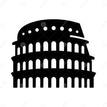 Colosseum Icon. Black Silhouette of the Colosseum, Stock Illustration ...