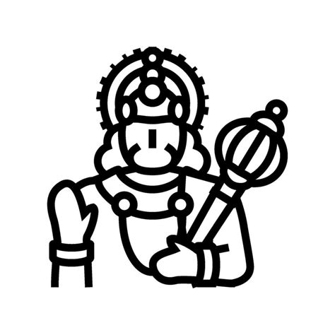 hanuman hinduism religion line icon vector illustration 28085970 Vector Art at Vecteezy