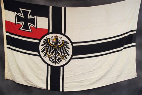 Original German WWI Naval Battle Flag 1.5m x 2.5m- Marked SMS MARS ...