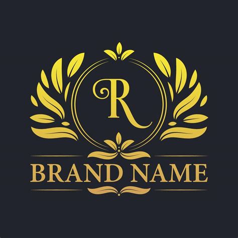 Vintage Luxury golden R letter logo design. 10199013 Vector Art at Vecteezy