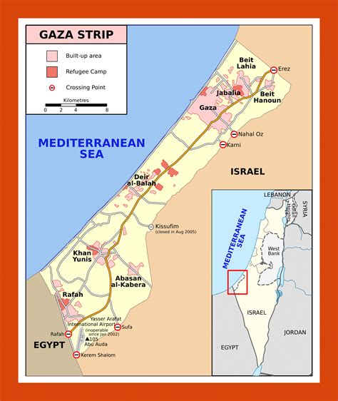 Map of Gaza Strip | Maps of Gaza Strip | Maps of Asia | GIF map | Maps ...