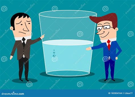 Optimism Versus Pessimism Concept. Cartoon Characters Businessmen ...