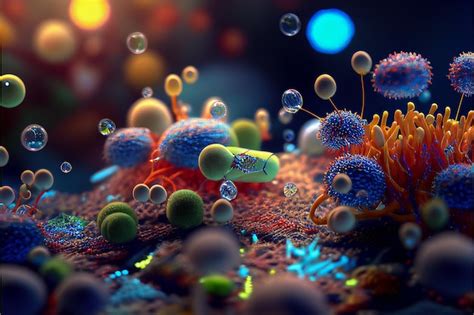 Premium Photo | Alien Microns in a telescope Strange and color full bacteria wallpaper