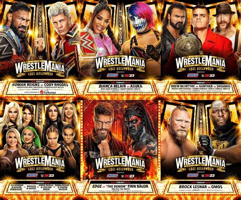 Full match card graphic for tonight's Wrestlemania 39: Night 2 (4/2/2023) : r/SquaredCircle