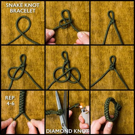 Snake Knot Paracord Bracelet & Finishing Diamond Knot 🐍💎 | Paracord ...