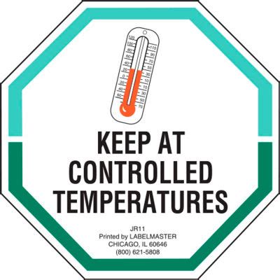 LabelMaster® Labels w/ "Keep At Controlled Temperatures" Print, 3"L x 3"W, White, Roll of 500 ...