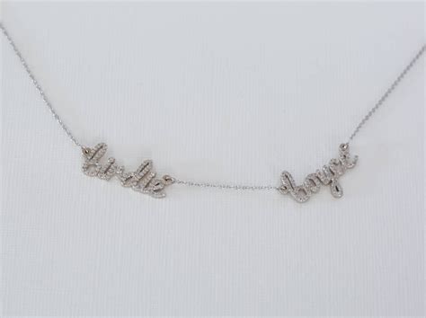 14K Name Necklace Name Necklace 14K Gold Personalized Two - Etsy