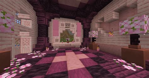 Made a room with the new cherry wood. It's so beautiful! : r/Minecraft