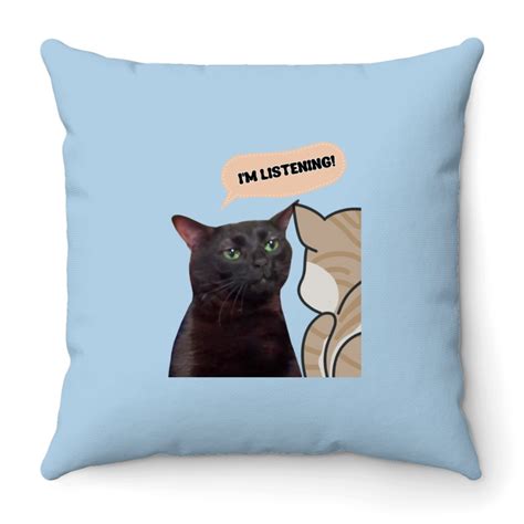 Zoned out black cat Funny cat meme, black cat meme, Throw Pillows sold ...