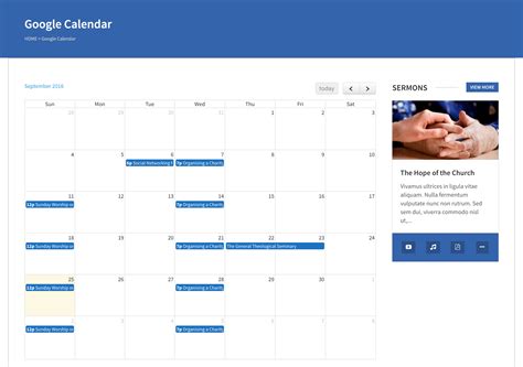 Google Template Calendar