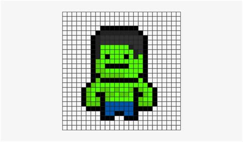 Incredible Hulk Grid - Minecraft Superhero Pixel Art - Free Transparent PNG Download - PNGkey