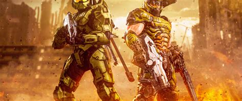 Master Chief Wallpaper 4K, Doom Slayer, Halo, Spartan