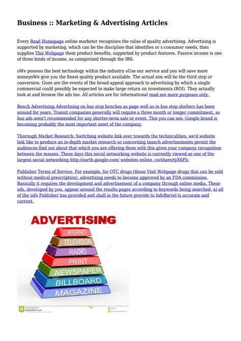 Business :: Marketing & Advertising Articles... by impartialapex9905 - Issuu