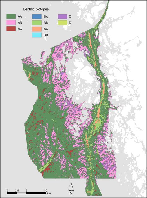 Map of biotopes, as predicted for each 15 3 15 m cell. See Fig. 2 for... | Download Scientific ...