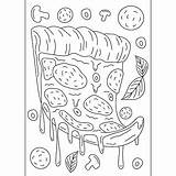 Cheesy Fun Pizza Coloring Book Page Stock Illustration  Download Image sketch template