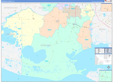 Vermilion County, LA Wall Map Color Cast Style by MarketMAPS - MapSales